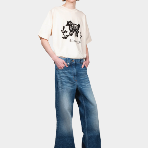 새미 와이드 레그 - 웨트 블루 데님 AW25 DN 001 B