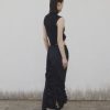 DUSK 스파이럴 스모크 부분 데님 스커트 A24BSS04BL